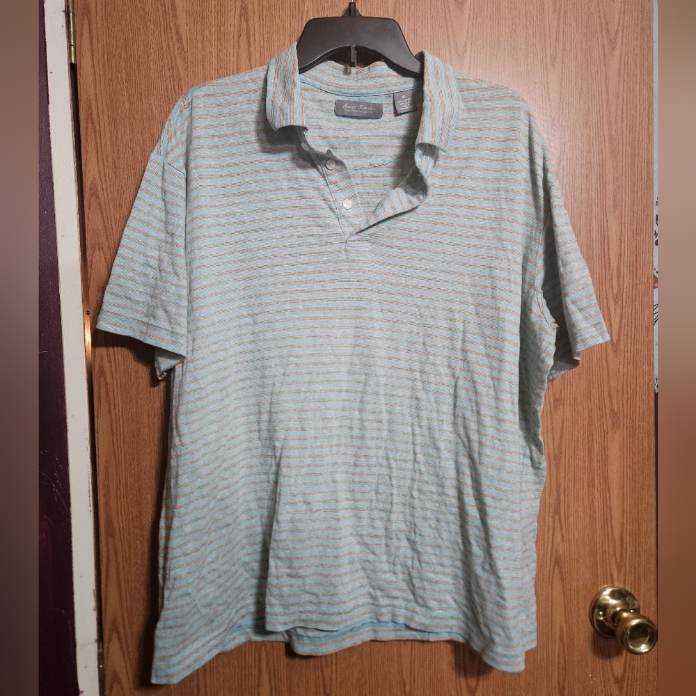 Daniel Cremieux Signature Collection Men's Polo Shirt Cotton/linen Blend Size XL